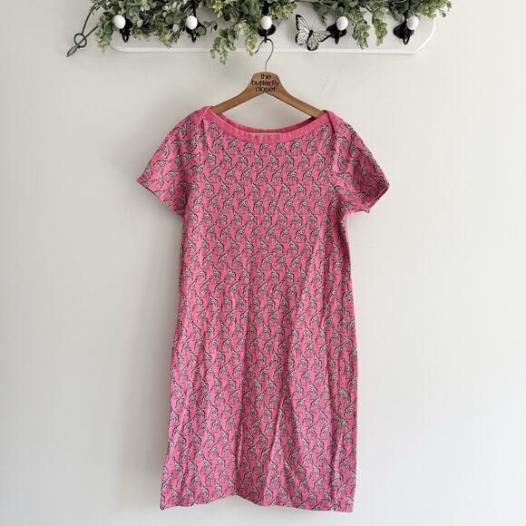 Boden Georgia Pink Giraffe Print Short Sleeve T-Shirt Dress CP 6L - Picture 1 of 4